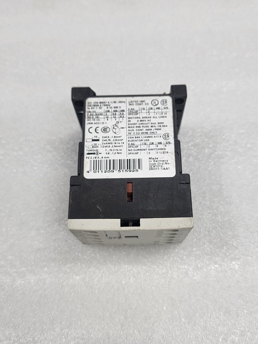 SIEMENS 3RT1017-1WB42 MAGNETIC CONTACT 5.5KW 400-690V
