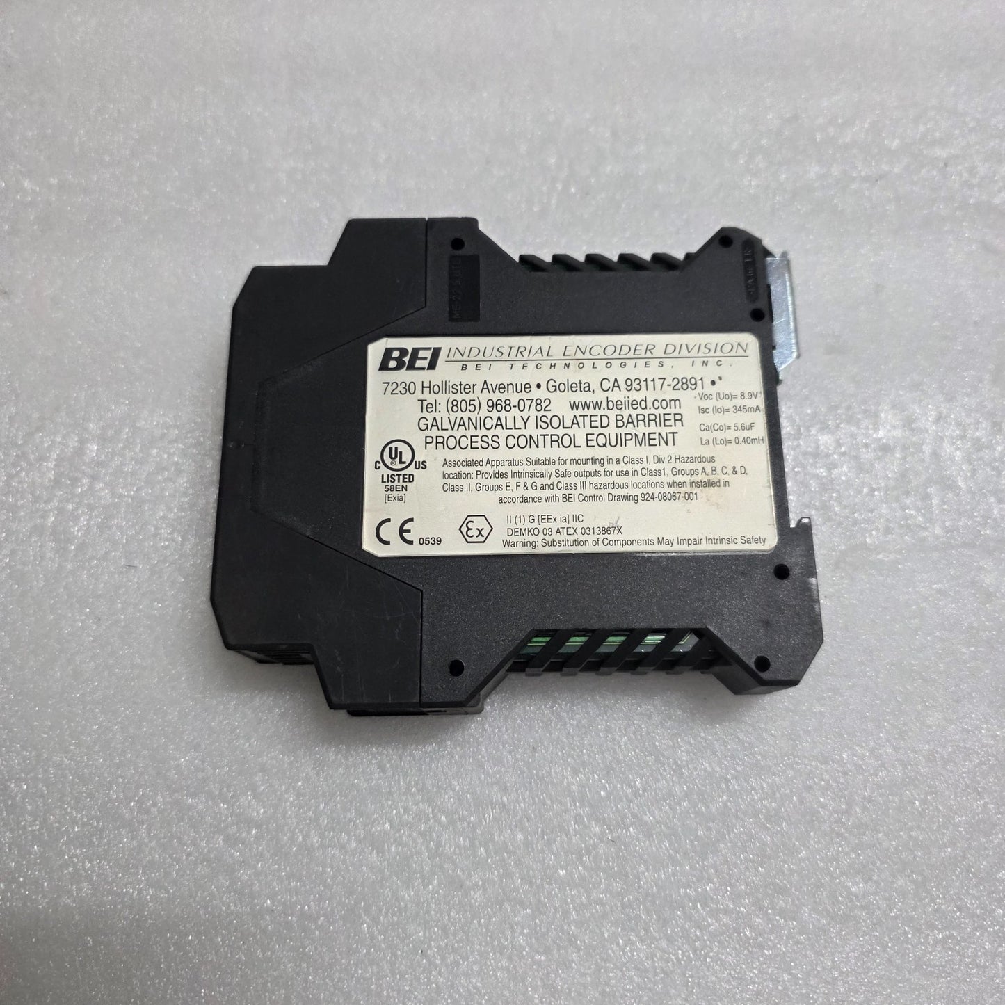 BEI SENSORS 924-60004-003 INTRINSIC SAFETY BARRIER
