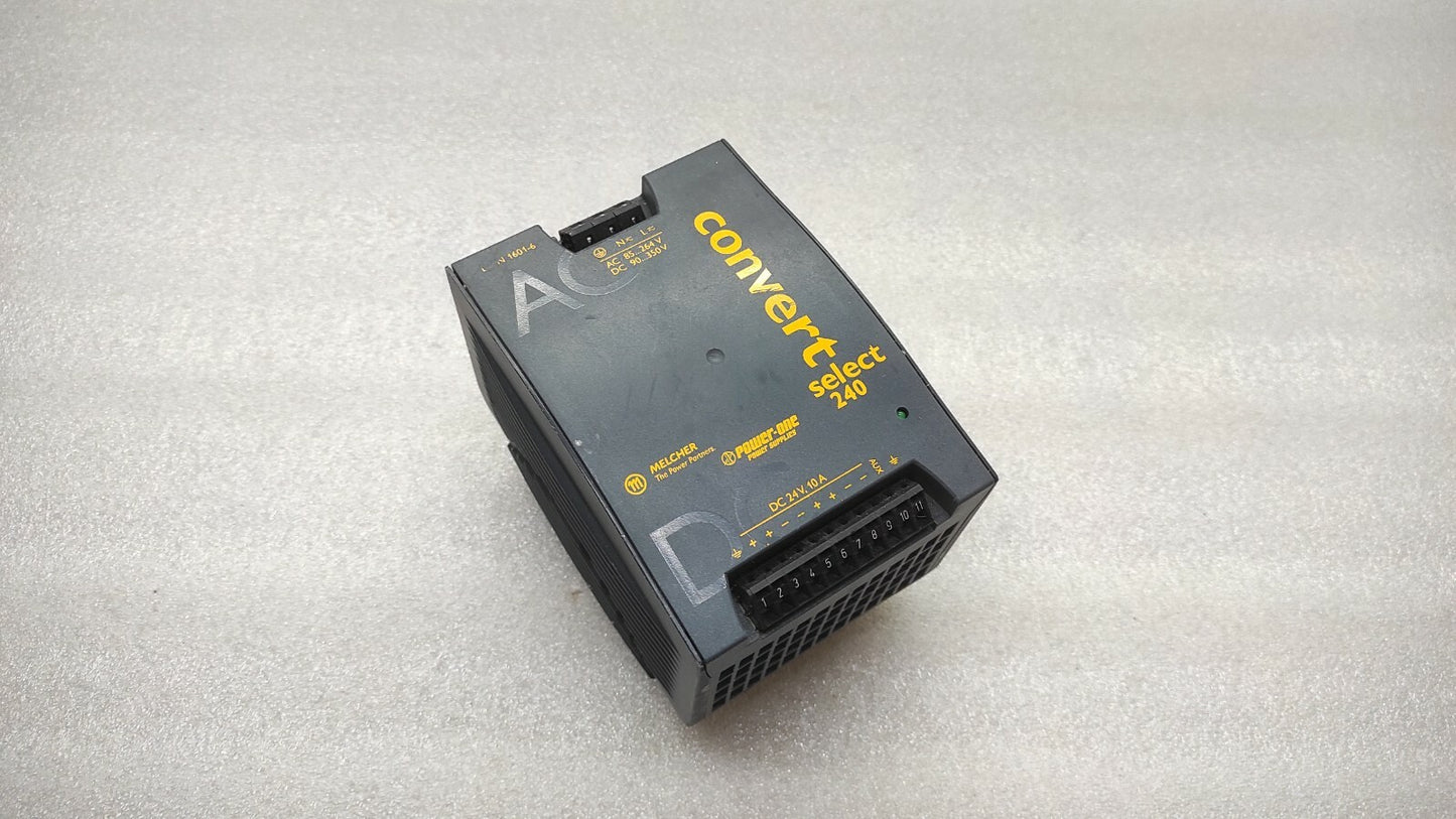 MELCHER POWER ONE CONVERT SELECT LWN 1601-6 AC-DC CONVERTER 24.7VDC 10A