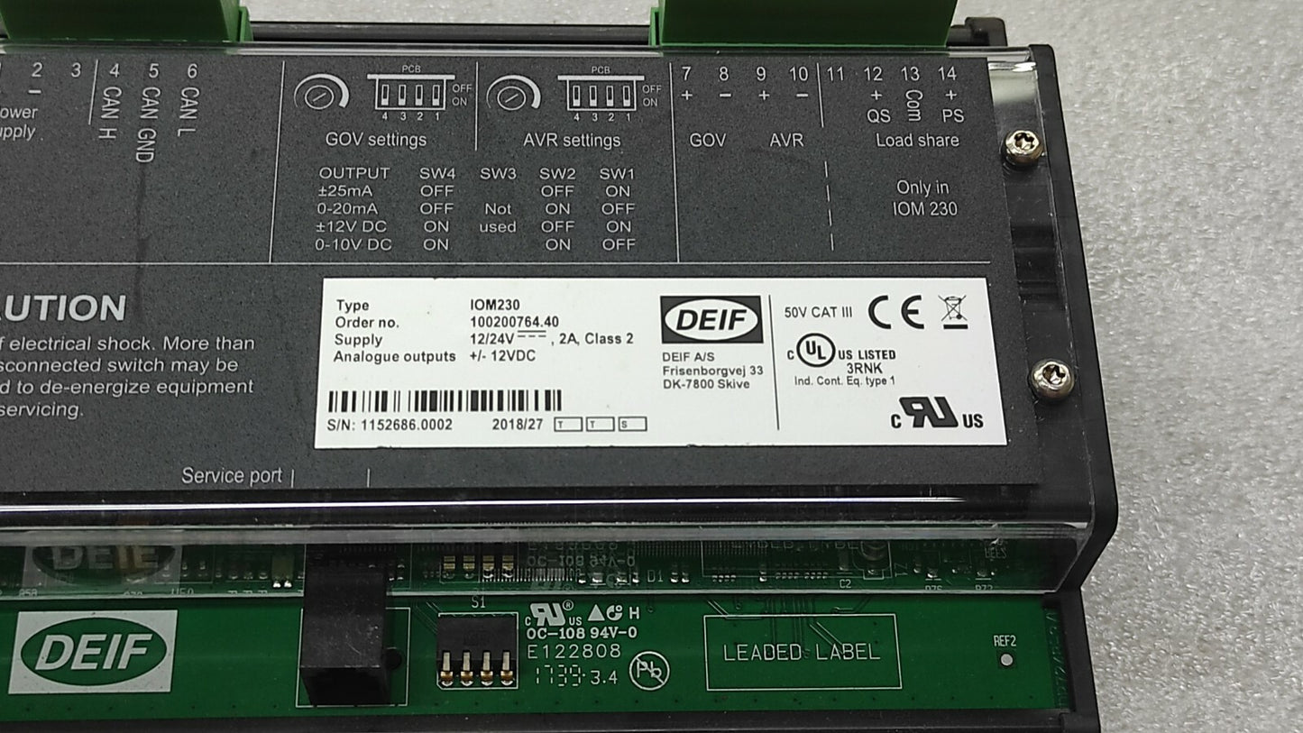 DEIF IOM230 MODULE 12/24VDC