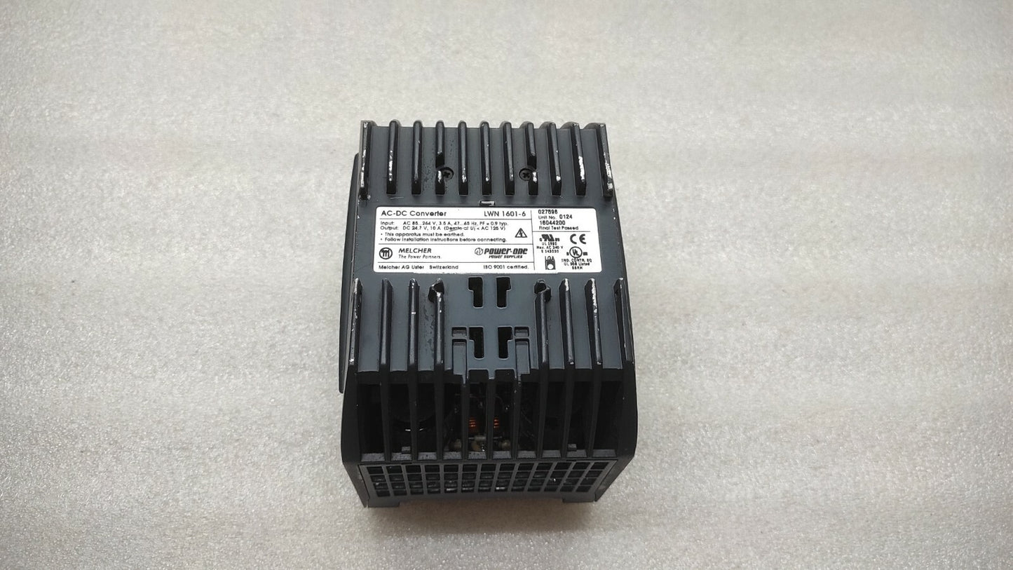 MELCHER POWER ONE CONVERT SELECT LWN 1601-6 AC-DC CONVERTER 24.7VDC 10A