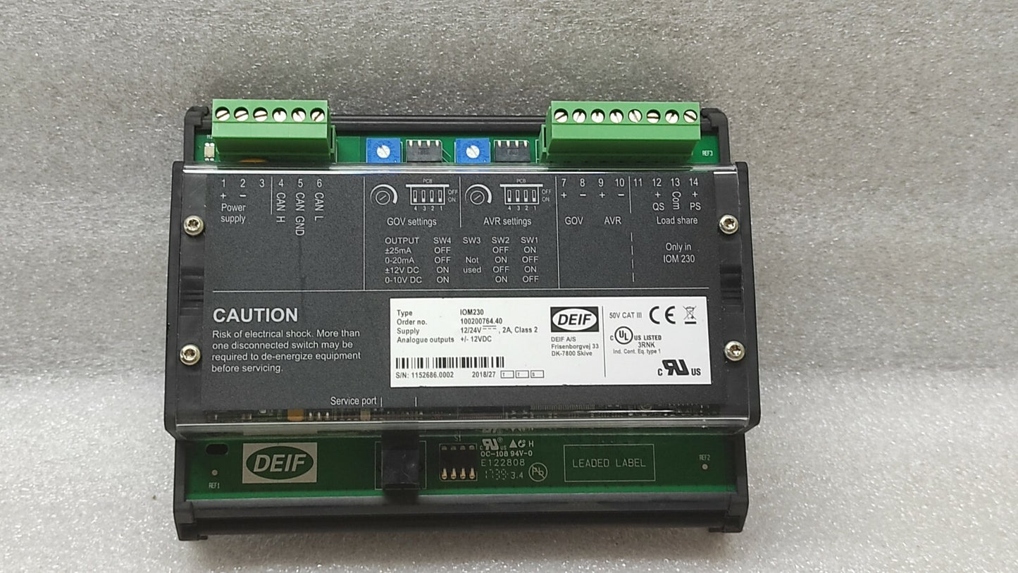 DEIF IOM230 MODULE 12/24VDC