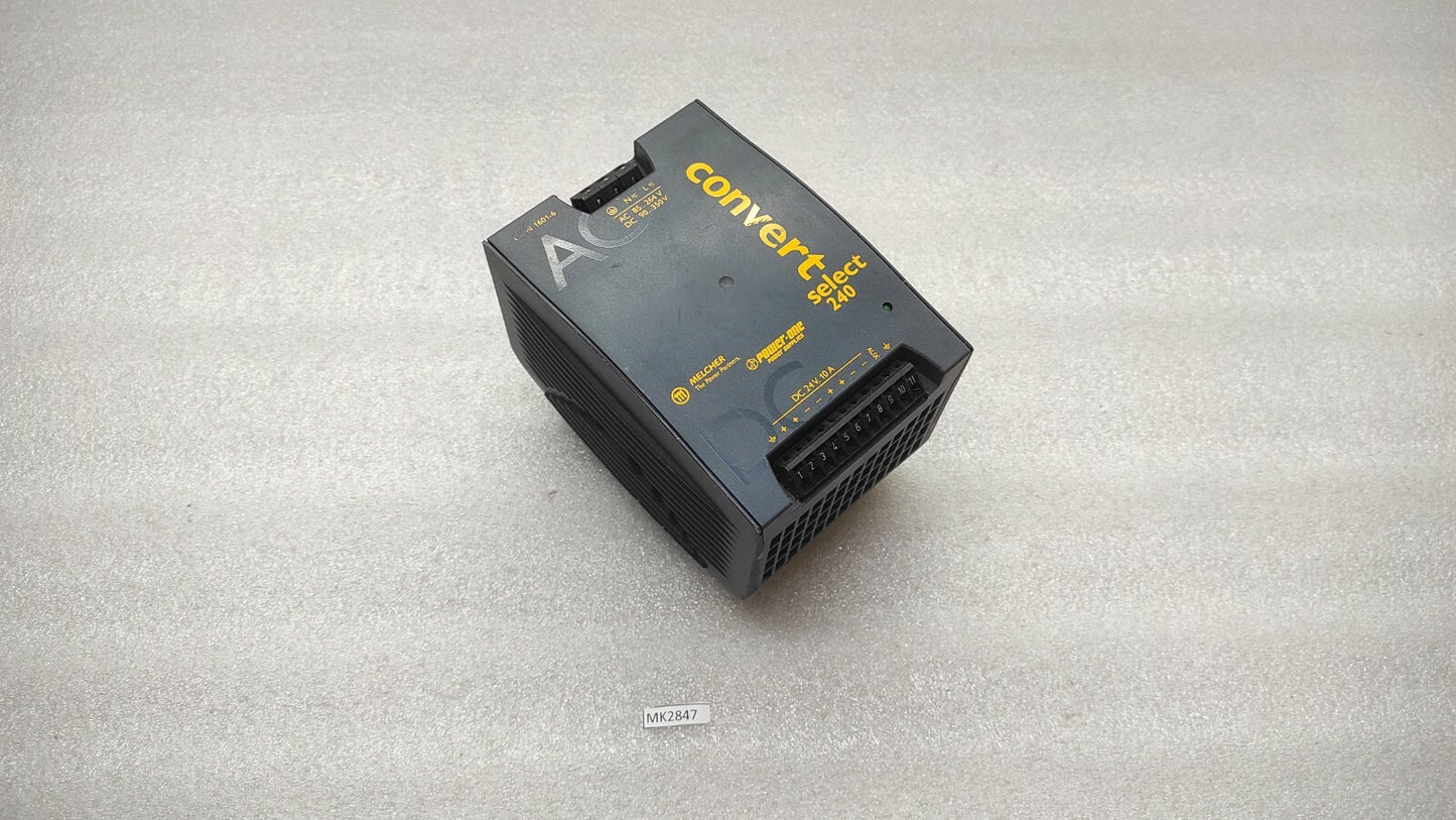 MELCHER POWER ONE CONVERT SELECT LWN 1601-6 AC-DC CONVERTER 24.7VDC 10A