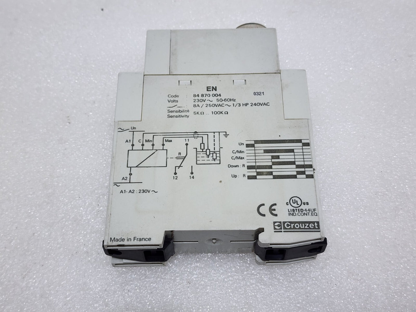 CROUZET 84870004 LIQUID LEVEL CONTROLLER 230VAC