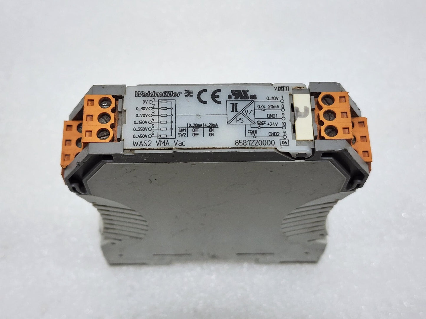 WEIDMULLER WAS2 VMA VAC VOLTAGE MONITORING MODULE 8581220000-06