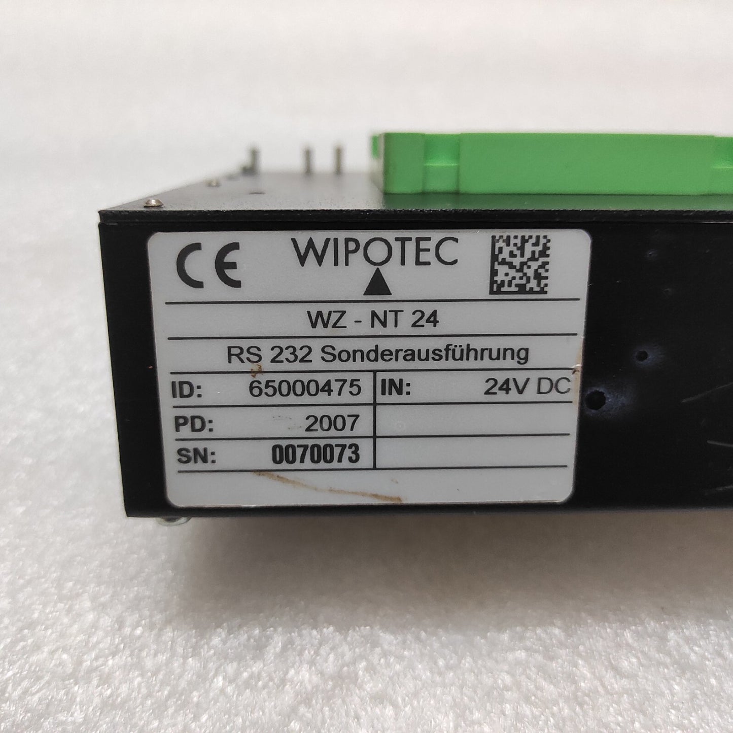 WIPOTEC WZ-NT 24 POWER SUPPLY UNIT FOR WEIGH CELL 65000475 24VDC