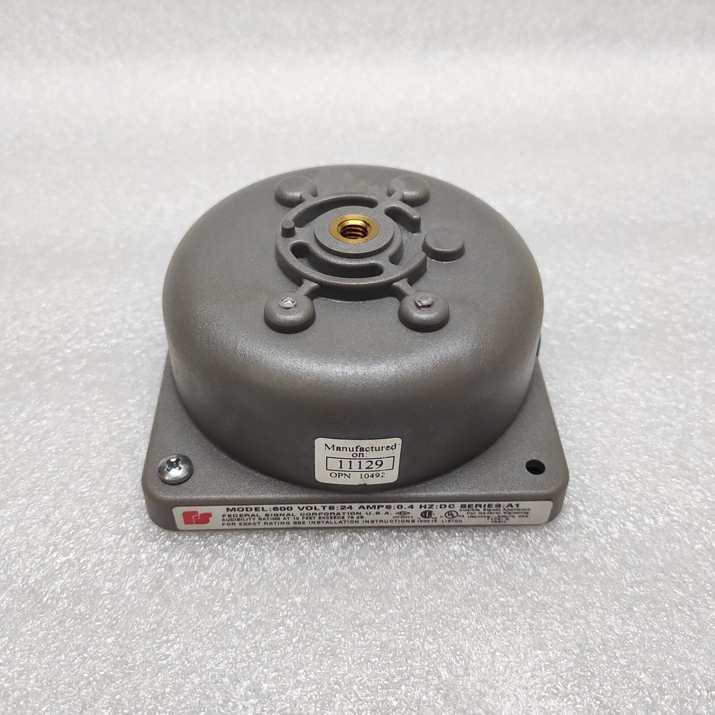 FEDERAL SIGNAL DIVISION 600-024-1 BELL MECHANISM 24VDC