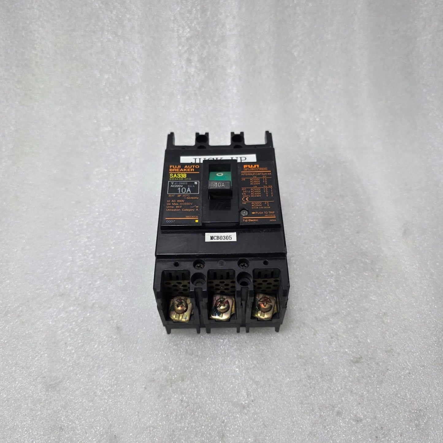 FUJI ELECTRIC SA33B 10A 3 POLE MCCB CIRCUIT BREAKER | 690V AC | 30AF FRAME | 5KA