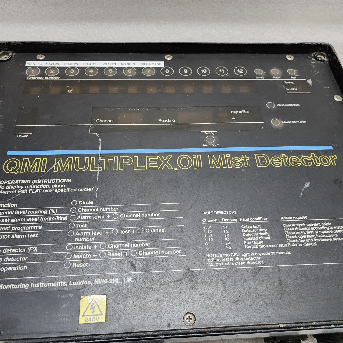 QMI MULTIPLEX OIL MIST DETECTOR QUALITY MONITORING INSTRUMENT
