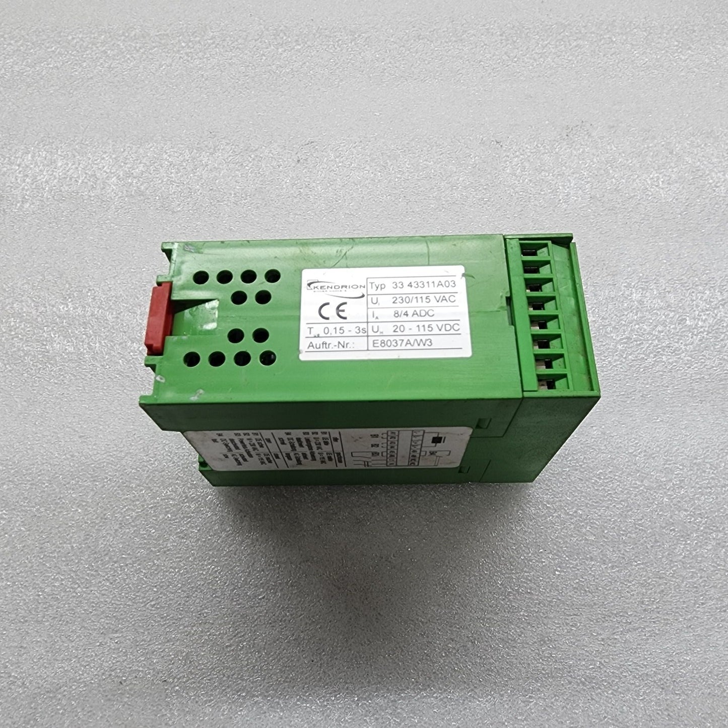 KENDRION 33 43311A03 SINGLE PHASE OVEREXCITATION RECTIFIER E8037A/W3 230/115VAC