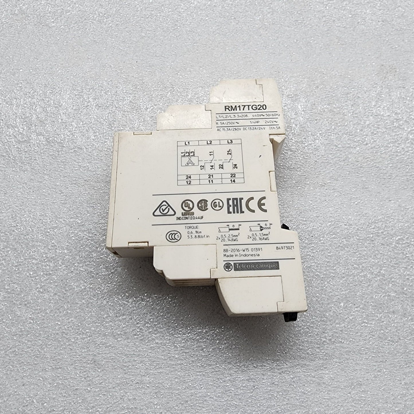 RM17TG20 3-PHASE CONTROL RELAY 440V
