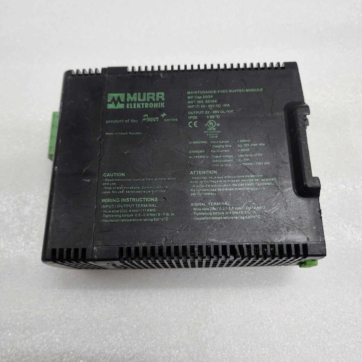 MURR ELEKTRONIK MB CAP 20/24 MAINTENANCE FREE BUFFER RELAY 85184 22-28VDC 20A