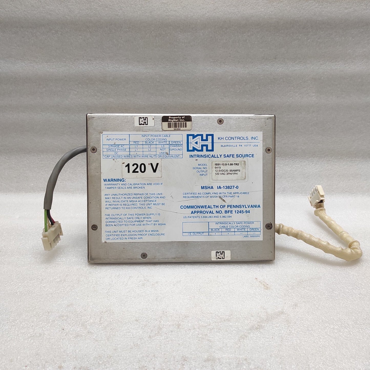 KH CONTROLS ISS1-13.0-1.00-TR2 INTRINSICALLY SAFE SOURCE