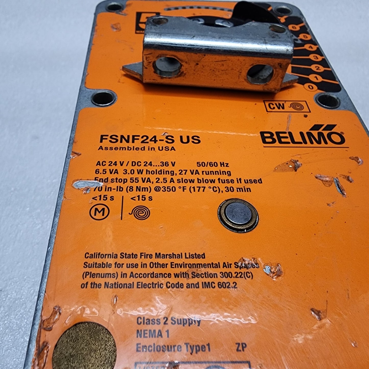 BELIMO FSNF24-S US FIRE & SMOKE SPRING RETURN ACTUATOR 24VAC/24-36VDC