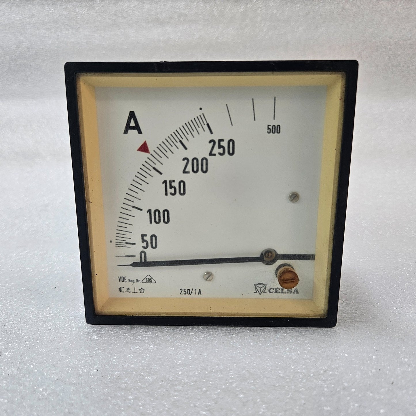 CELSA ANALOG AMMETER PANEL METER 0–500A WITH 250/1A CT INPUT INDUSTRIAL