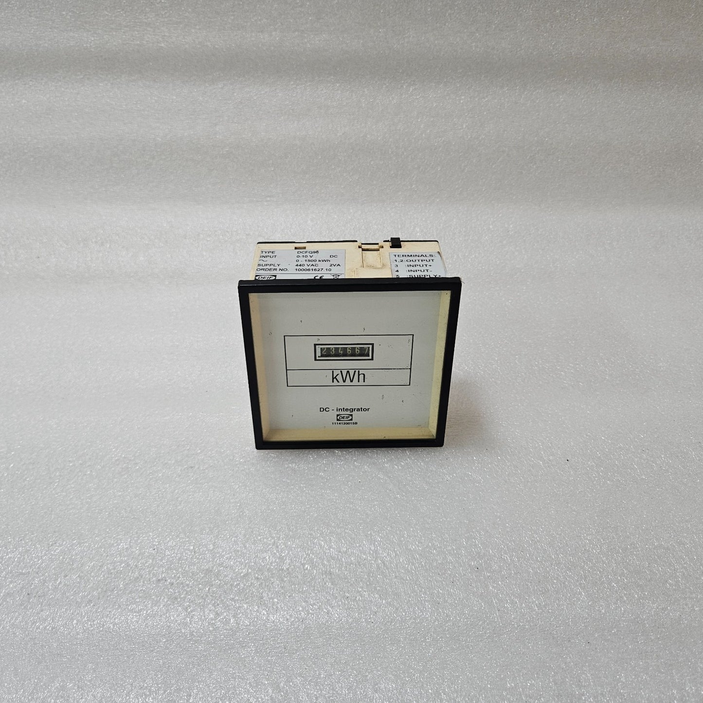 DEIF DCFQ96 DC INTEGRATOR ENERGY METER 0–10V DC INPUT 0–1500 KWH 440V