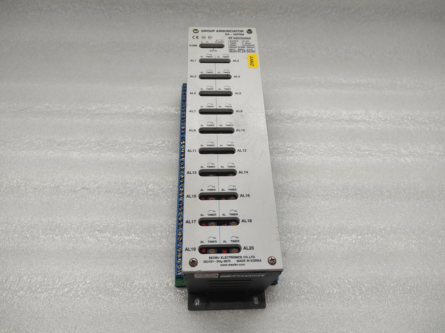 WESTRONICS SA-20PSM GROUP ANNUNCIATOR 24VDC 0-30SEC