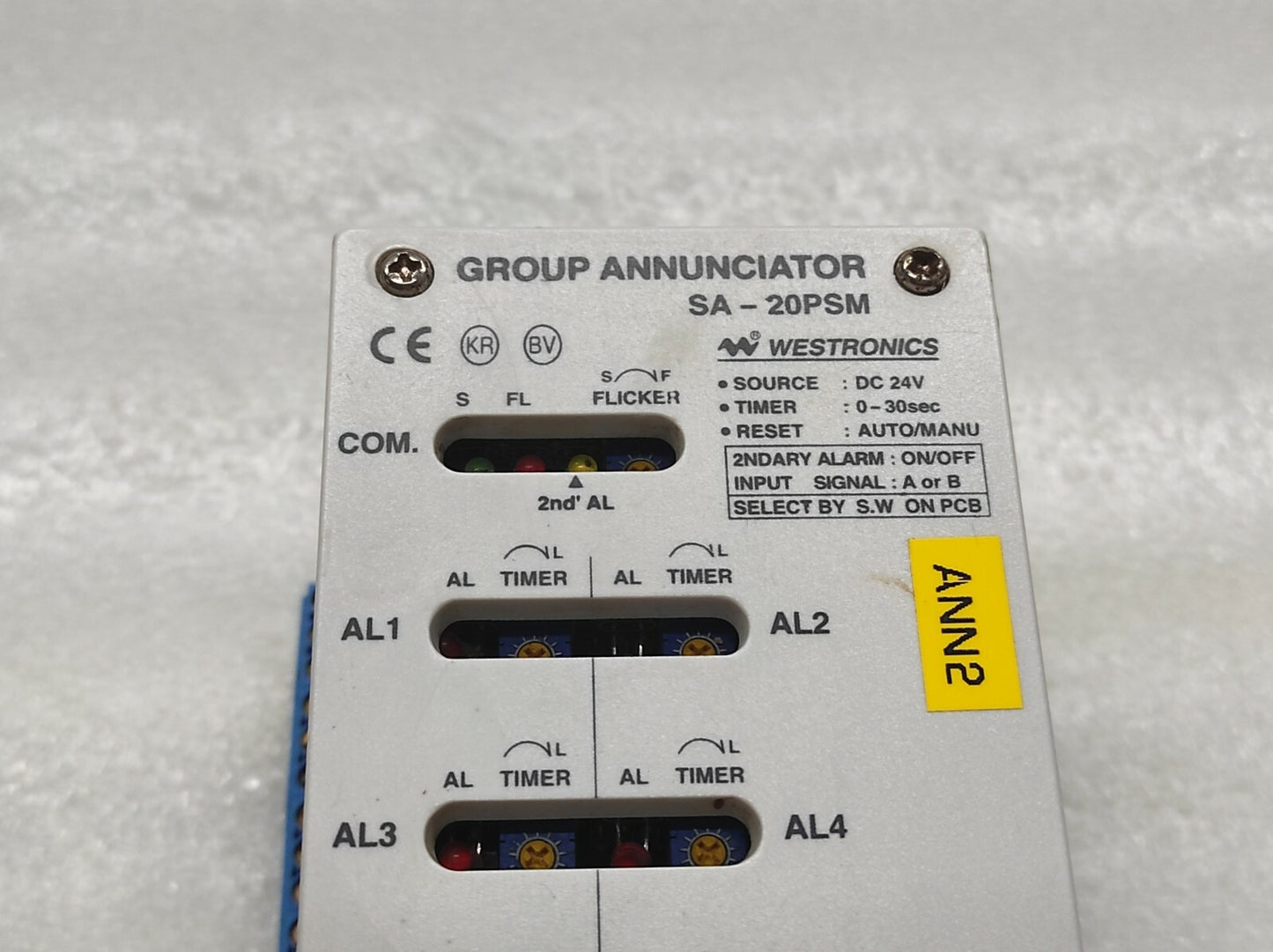 WESTRONICS SA-20PSM GROUP ANNUNCIATOR 24VDC 0-30SEC