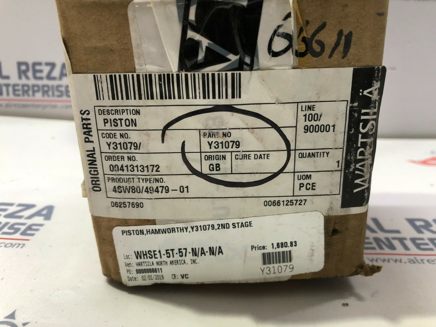 WARTSILA Y31079 PISTON 4SW80/49479-01