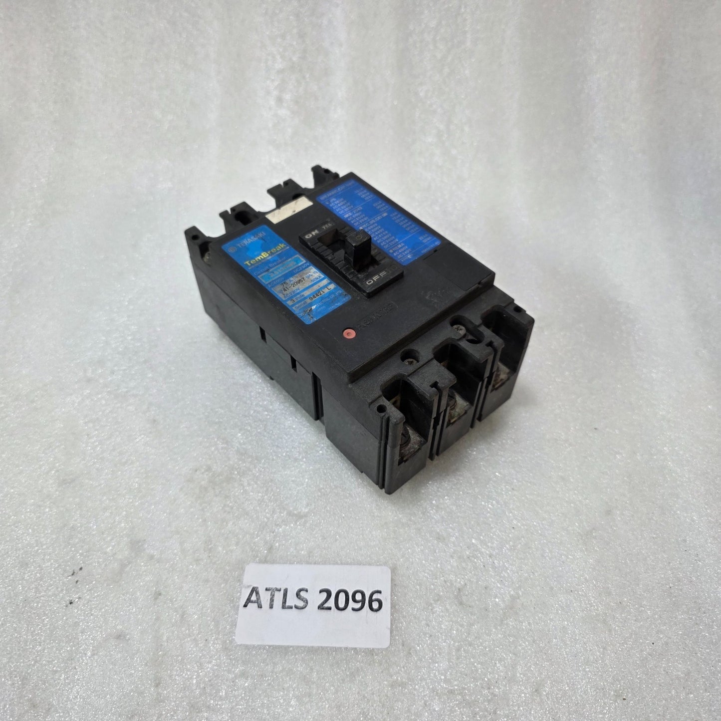 TERASAKI TEMBREAK XS100NS 75A 3 POLE MCCB CIRCUIT BREAKER AC600V / DC250V