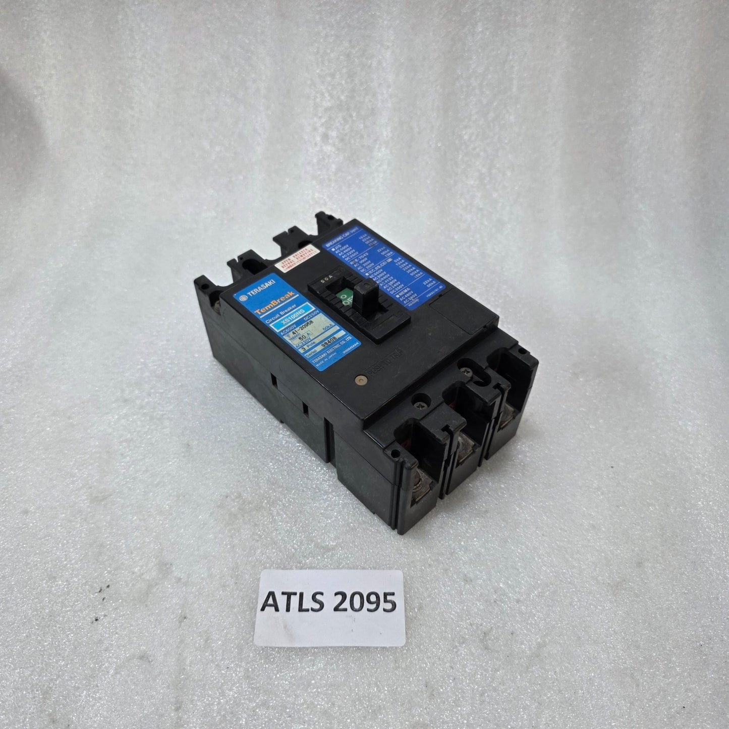 TERASAKI TEMBREAK XS100NS 50A 3 POLE MCCB CIRCUIT BREAKER AC600V / DC250V