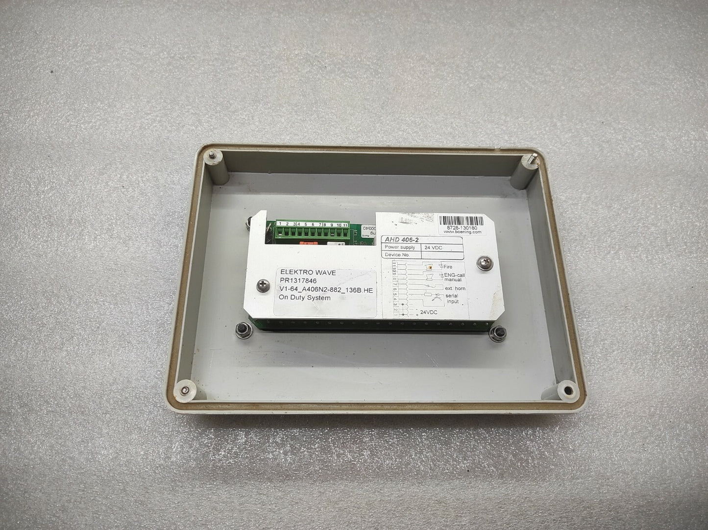 BOENING AHD 406-2 ALARM PANEL 24VDC