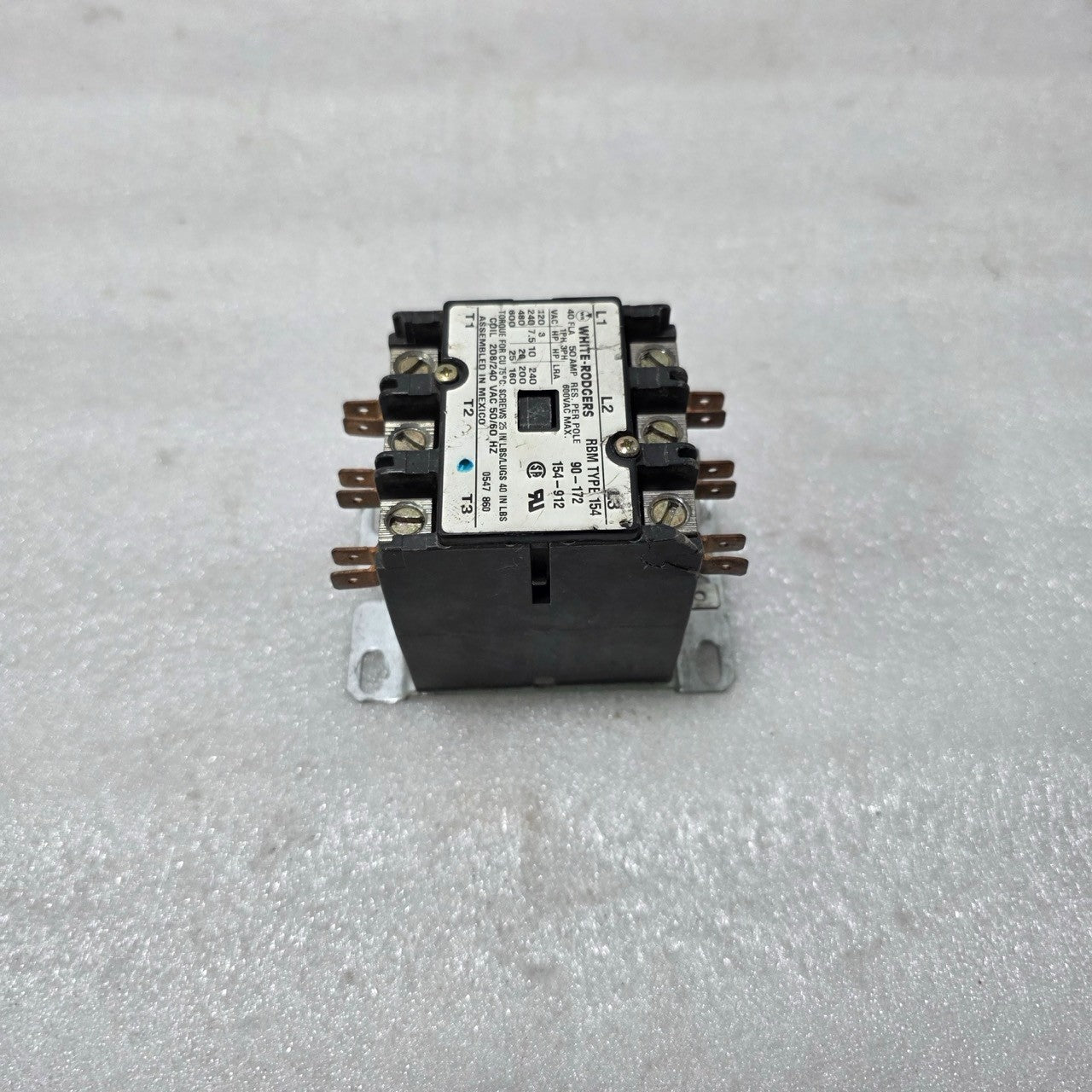 WHITE-RODGERS RBM TYPE 154 MOTOR STARTER / CONTACTOR 3-PHASE 600VAC 40 FLA 50 AM