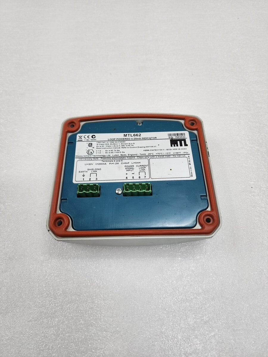 MEASUREMENT TECHNOLOGY MTL662 LOOP POWERED 4-20mA INDICATOR
