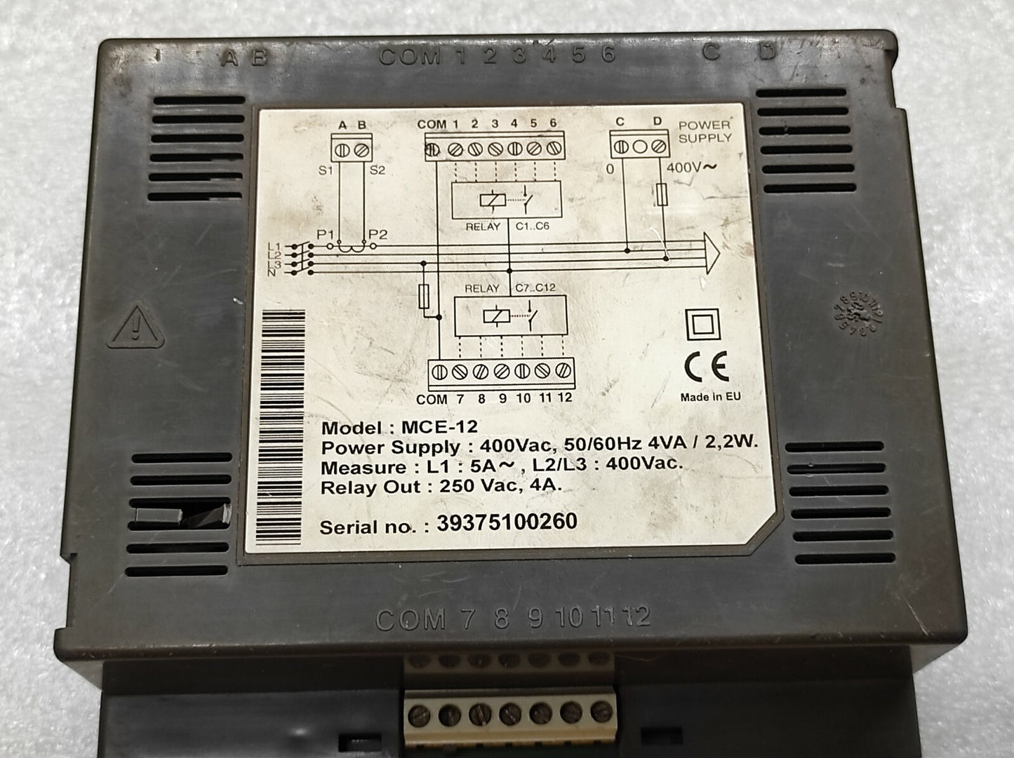 LIFASA MCE-12 POWER FACTOR CONTROLLER 400VAC