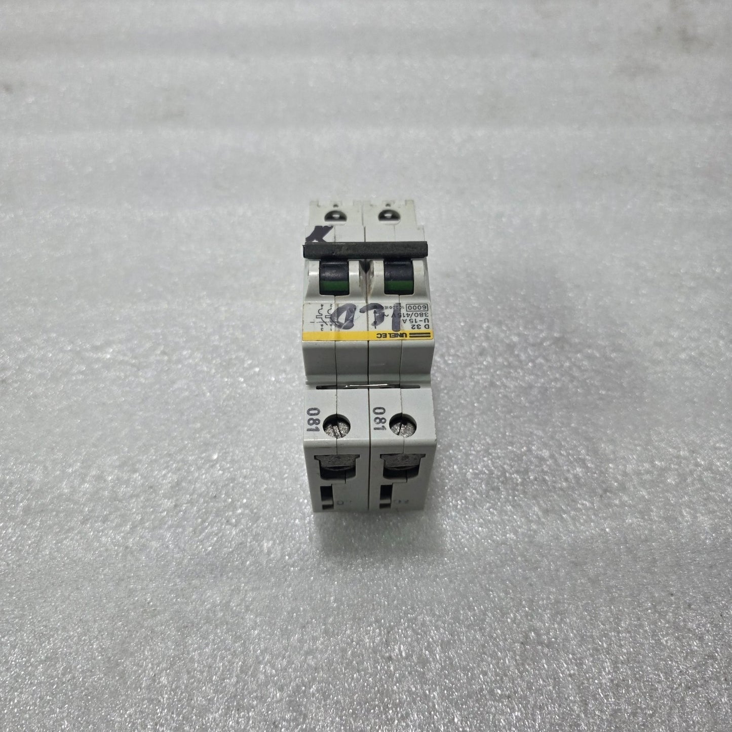 UNEL EC D32 U-15A 15A 2 POLE MCB CIRCUIT BREAKER 380/415V 6KA