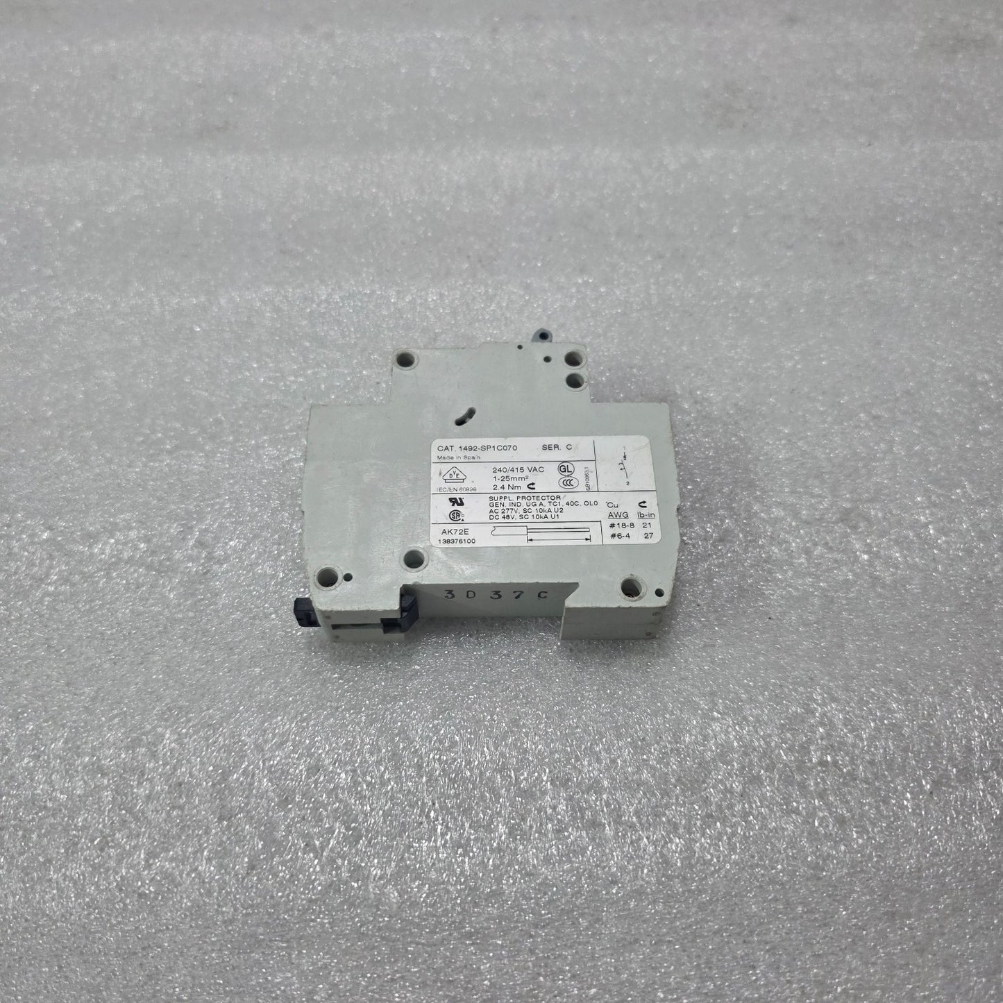 ALLEN BRADLEY 1492-SP1C070 C7 7A SINGLE POLE MINIATURE CIRCUIT BREAKER 240/415VA