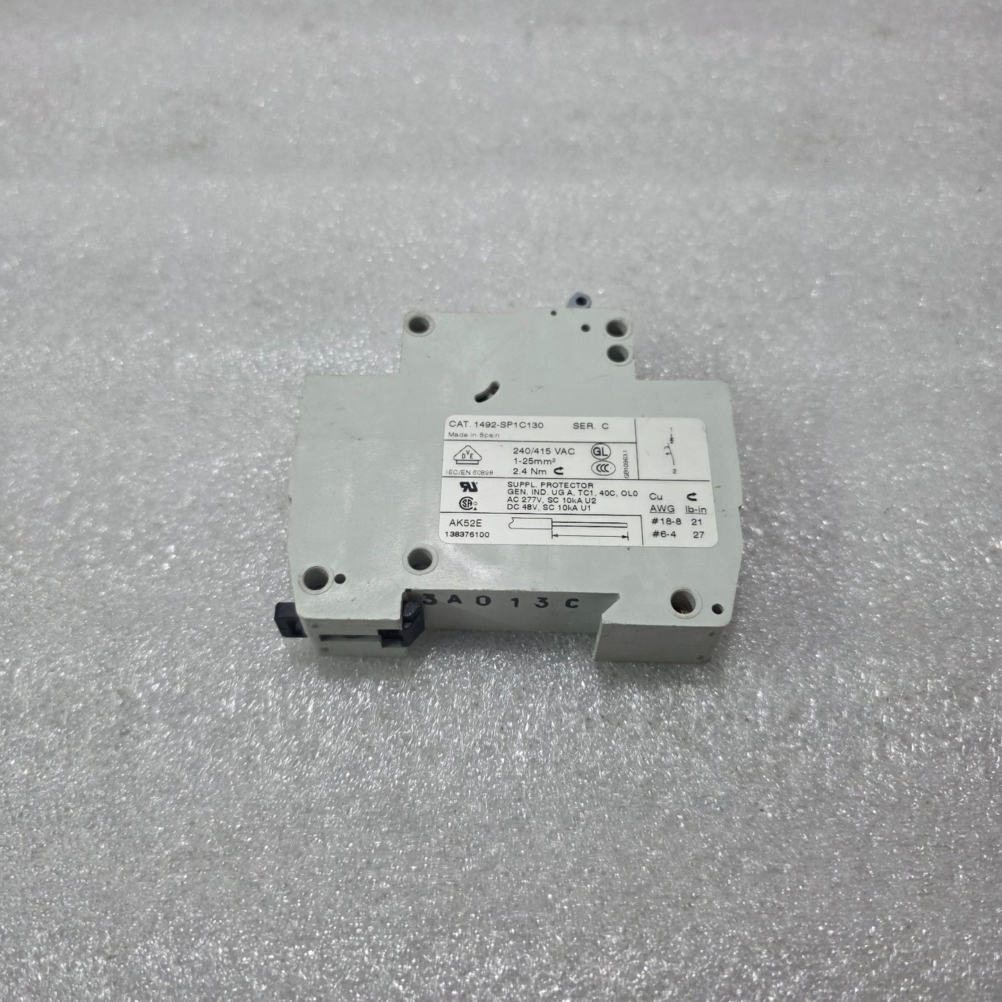 ALLEN BRADLEY 1492-SP1C130 C13 13A SINGLE POLE MINIATURE CIRCUIT BREAKER 240/415