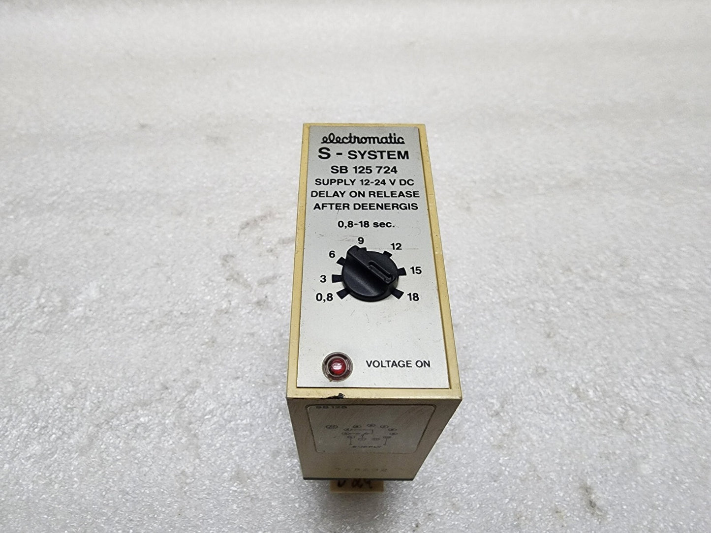 ELECTROMATIC SB125724 DELAY ON RELEASE AFTER DEENERGIS 24VDC