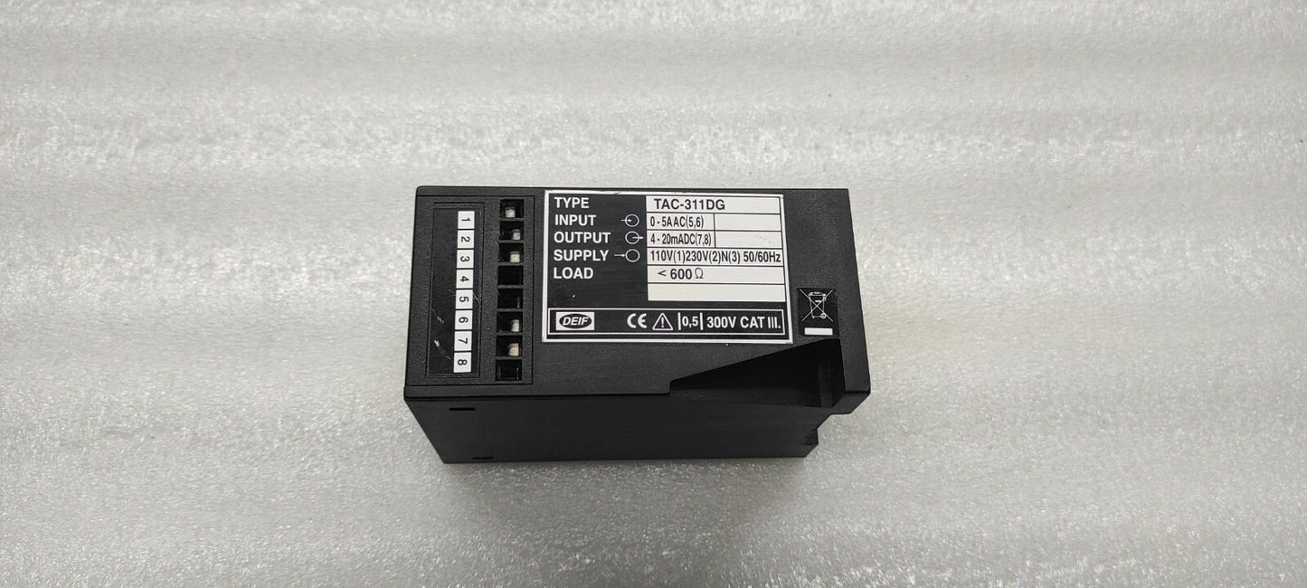 DEIF TAC-311DG CURRENT TRANSDUCER 110V/230V