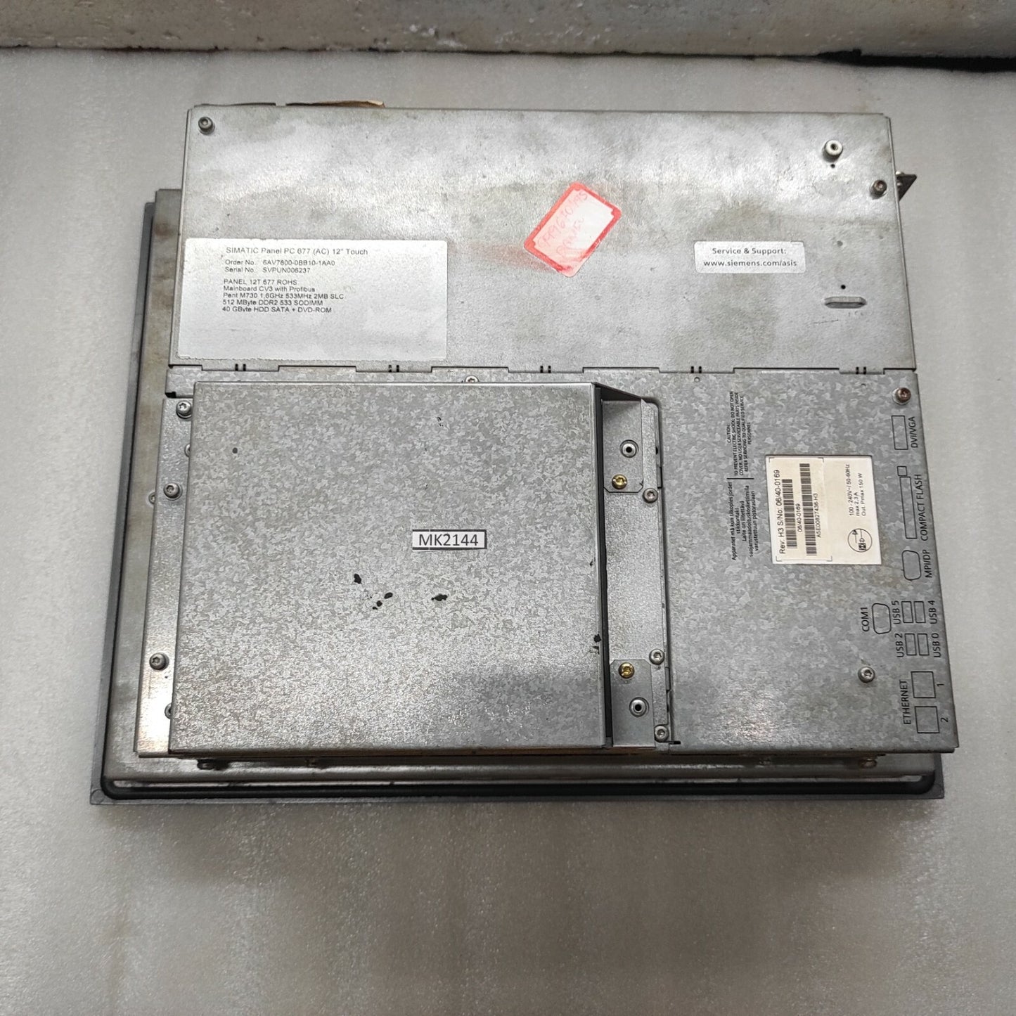 SIEMENS 6AV7800-0BB10-1AA0 12" TOUCH SIMATIC PANEL PC