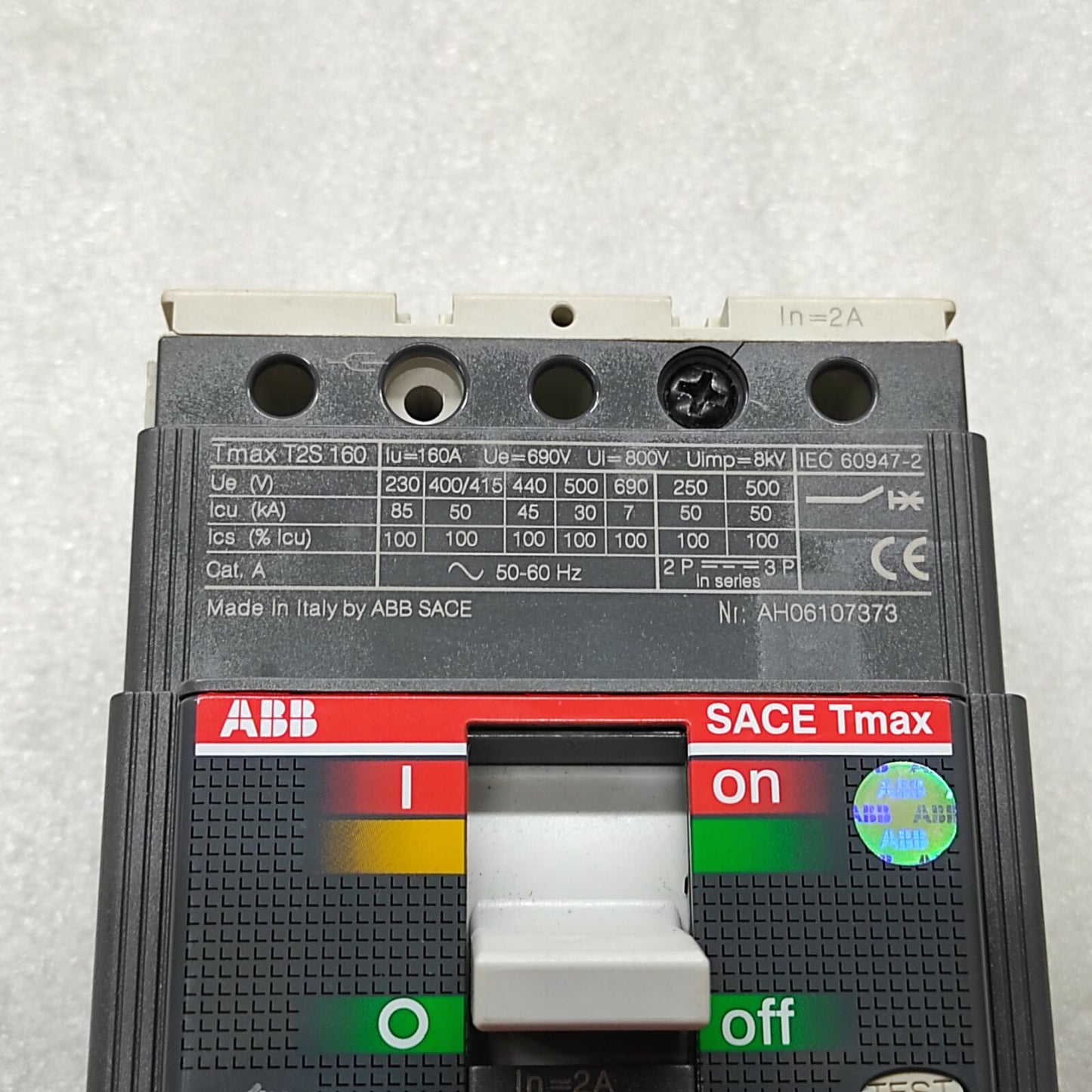 ABB 1SDA050985R1 SACE TMAX T2S 160 2A MCCB TMD2-20 3O F F CRACKED