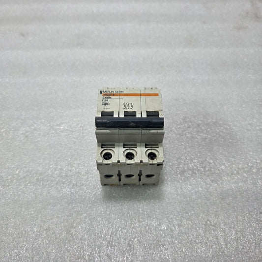 MERLIN GERIN MULTI9 C60N C10 10A 3 POLE MINIATURE CIRCUIT BREAKER 400V DIN RAIL