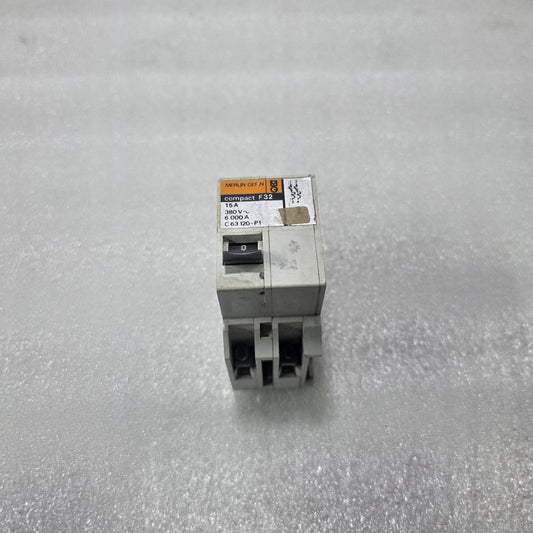 MERLIN GERIN COMPACT F32 15A 2 POLE MINIATURE CIRCUIT BREAKER 380V 6KA