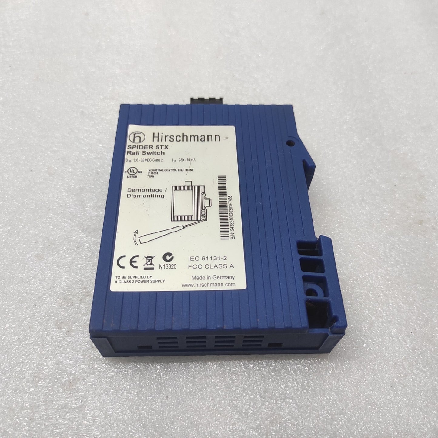 HIRSCHMANN SPIDER 5TX RAIL SWITCH 9.6-32VDC