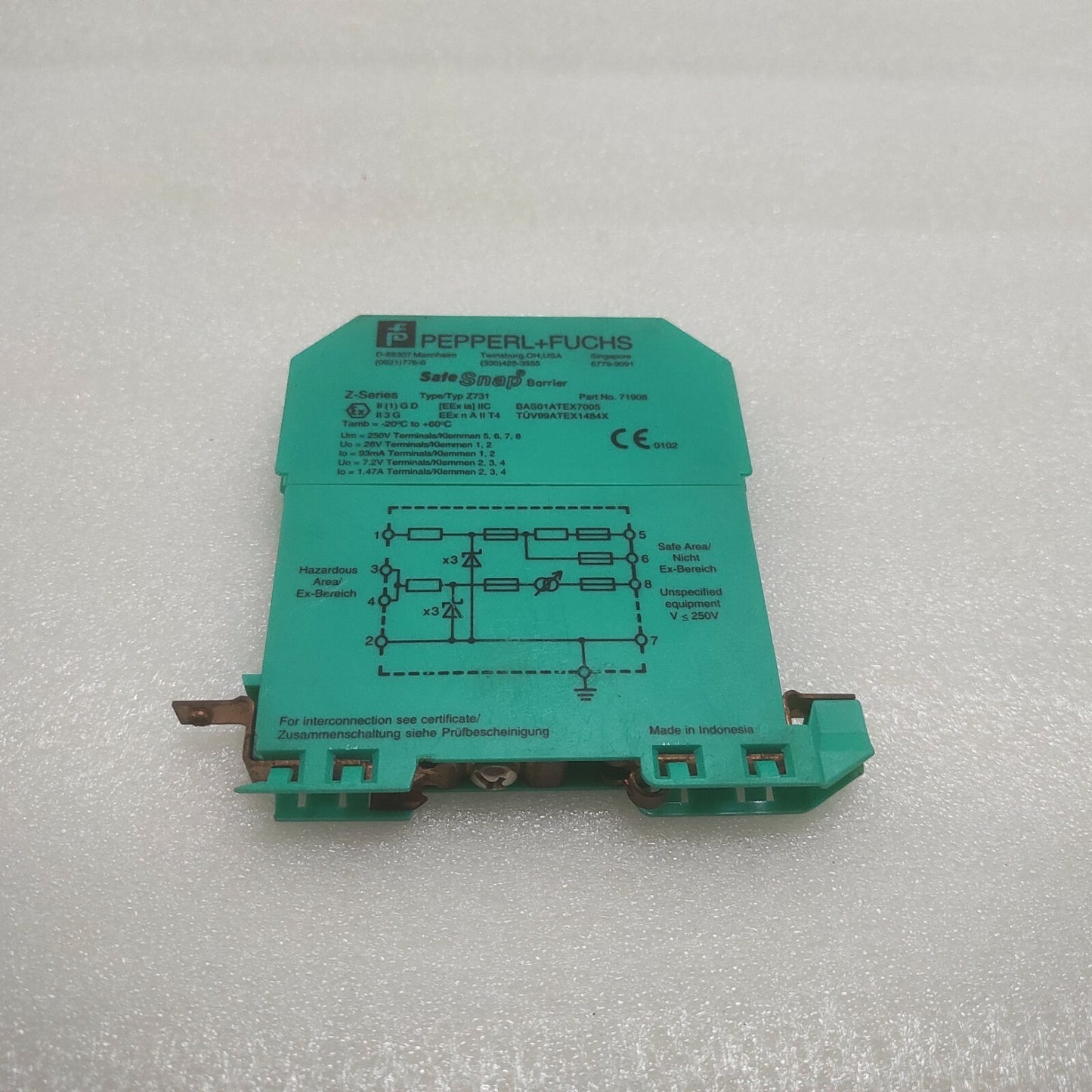 PEPPERL + FUCHS Z731 ZENER BARRIER 71908