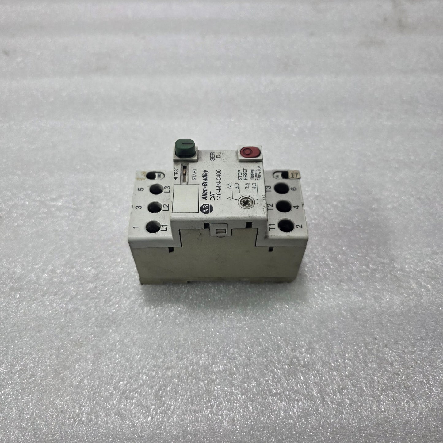 ALLEN BRADLEY 140-MN-0400 THERMAL OVERLOAD RELAY 2.5-4.0A MOTOR PROTECTION RELAY