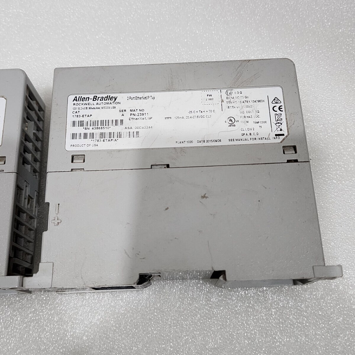 2 X ALLEN BRADLEY CAT 1783-ETAP SWITCH 23911 FOR PARTS NOT WORKING LOT OF 2 PC