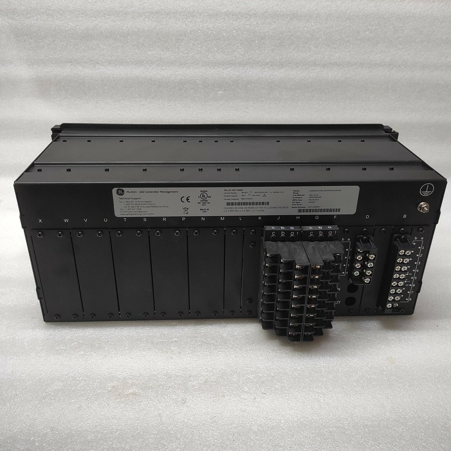 GE MULTILIN G60 G60E00HKHF8LH6DMXXPXXUXXWXX GENERATOR PROTECTION SYSTEM 1601-011
