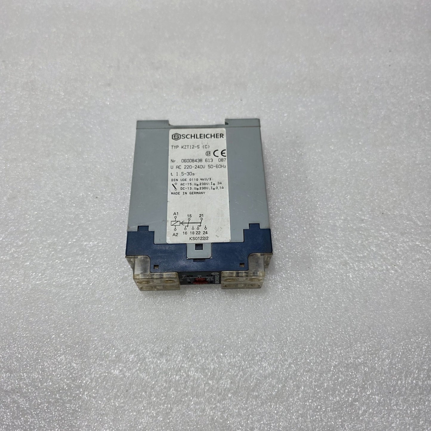 SCHLEICHER KZT12-S (C) TIMER RELAY 06008438 613 018 220-240VAC