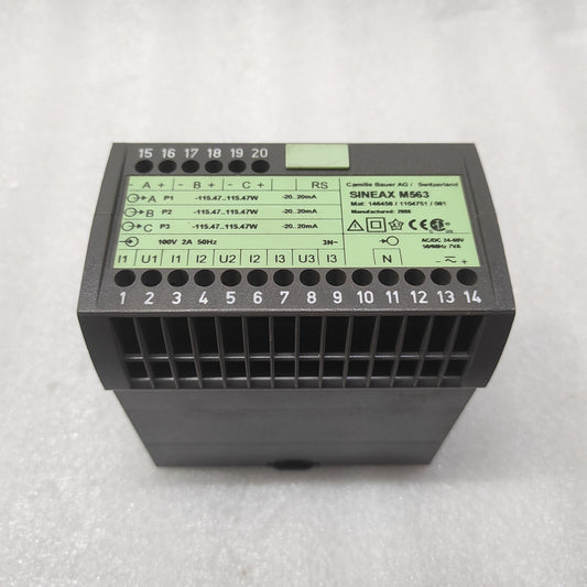 CAMILLE BAUER SINEAX M563 PROGRAMMABLE MULTI TRANSDUCER 3-ANALOG OUTPUT RS232