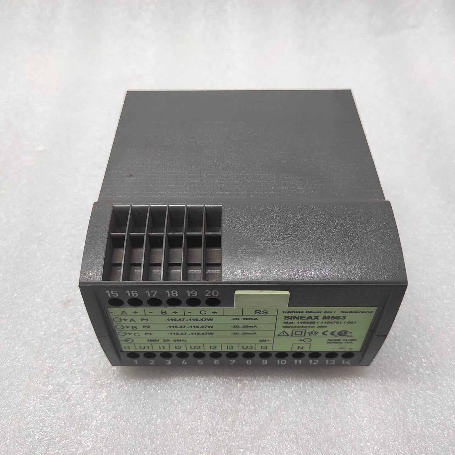 CAMILLE BAUER SINEAX M563 PROGRAMMABLE MULTI TRANSDUCER 3-ANALOG OUTPUT RS232