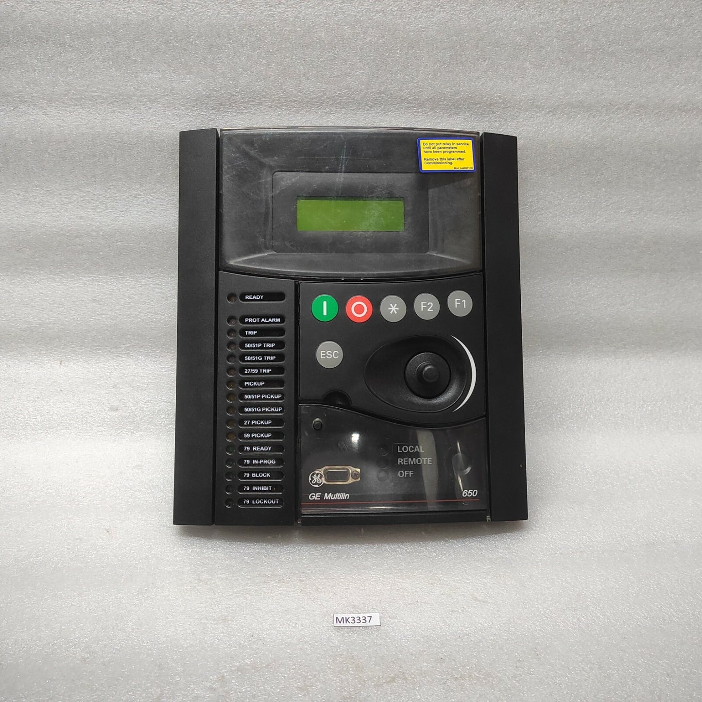 GE MULTILIN 650 BAY CONTROLLER FRONT DISPLAY 189C1337P1R10