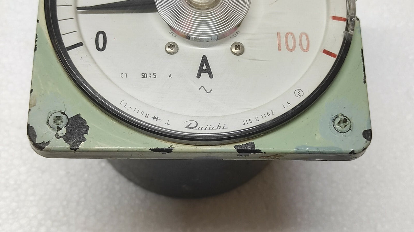 DAIICHI CL-110N AMMETER JIS C 1102 CT 50/5A