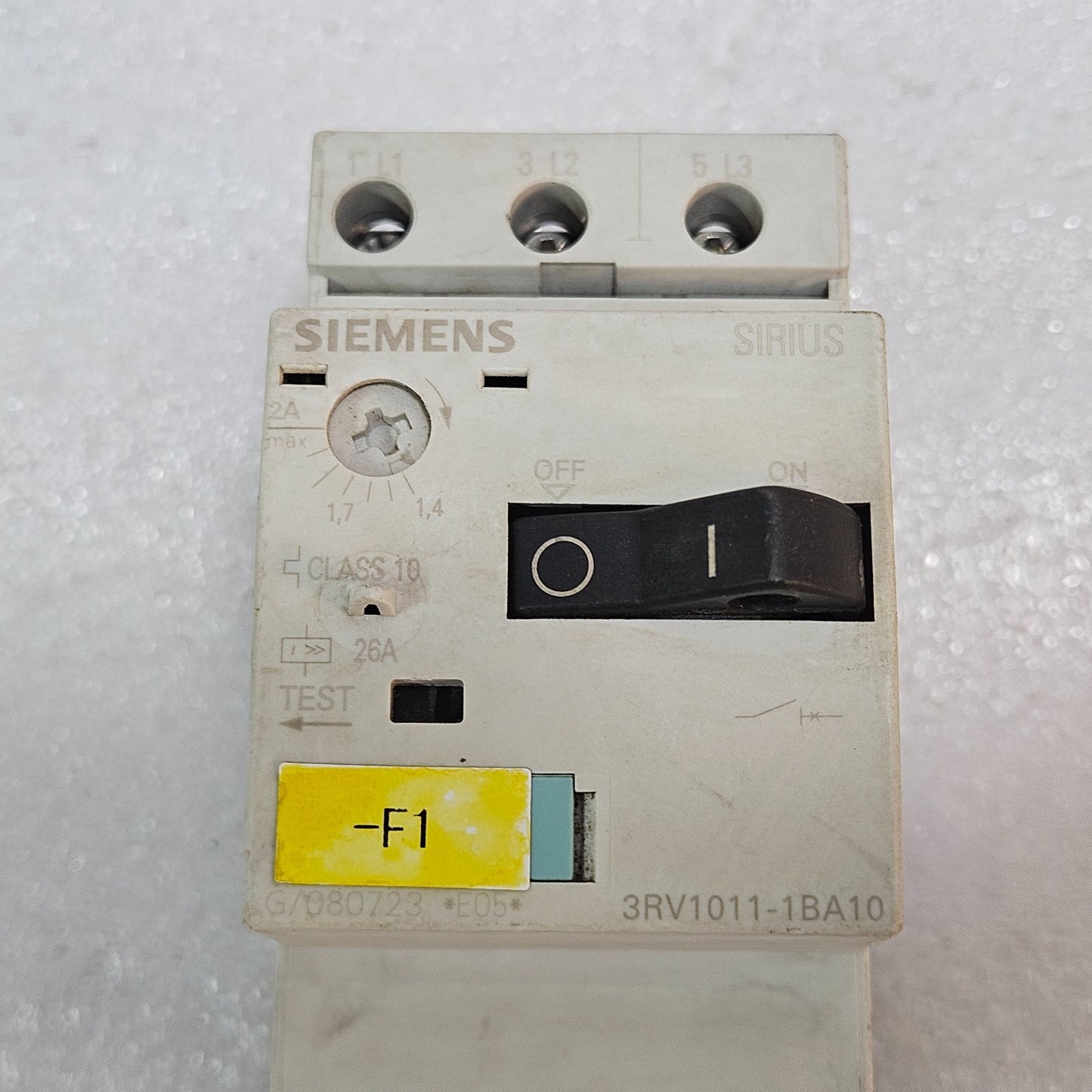 SIEMENS SIRIUS 3RV1011-1BA10 MOTOR PROTECTION CIRCUIT BREAKER MPCB 1.4–2A CLASS