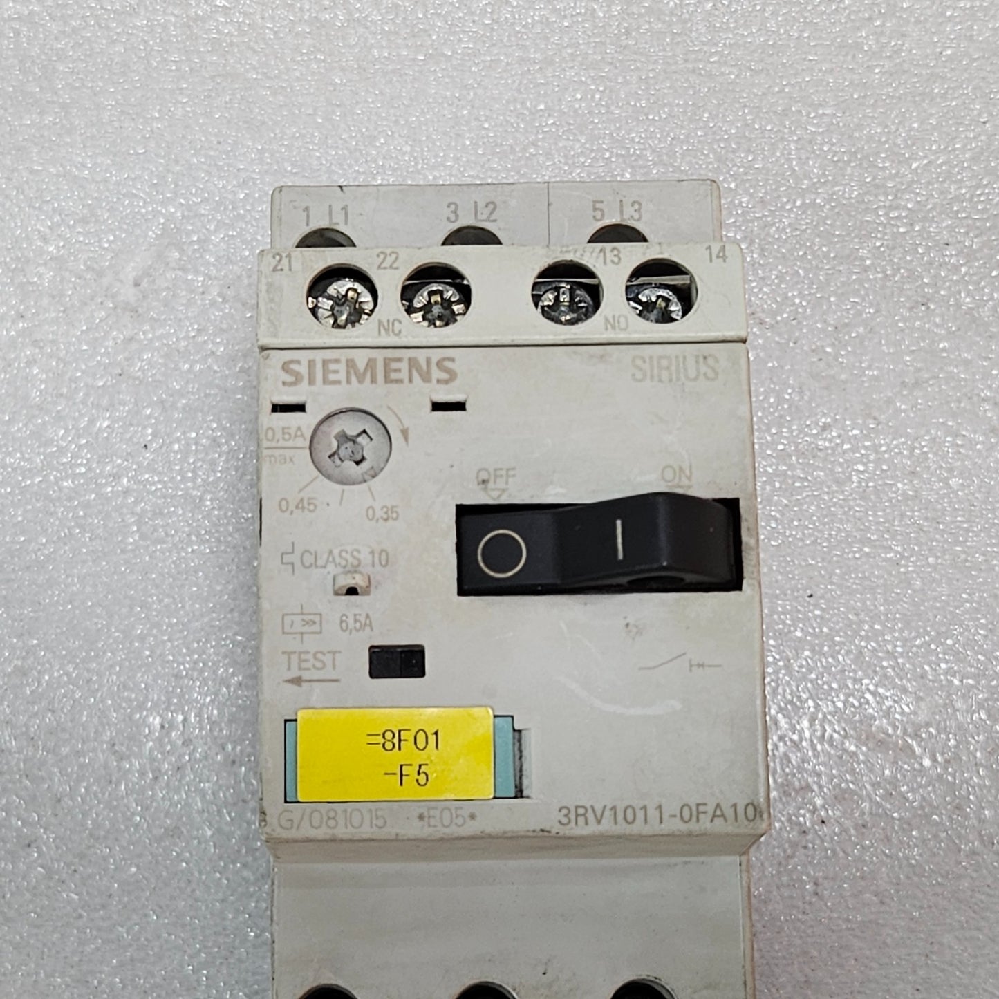 SIEMENS SIRIUS 3RV1011-0FA10 MOTOR PROTECTION CIRCUIT BREAKER MPCB 0.35–0.50A CL
